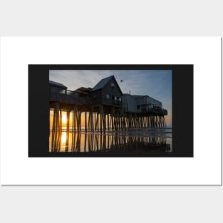 Sunrise on Old Orchard Beach Maine at the Pier Posters and Art